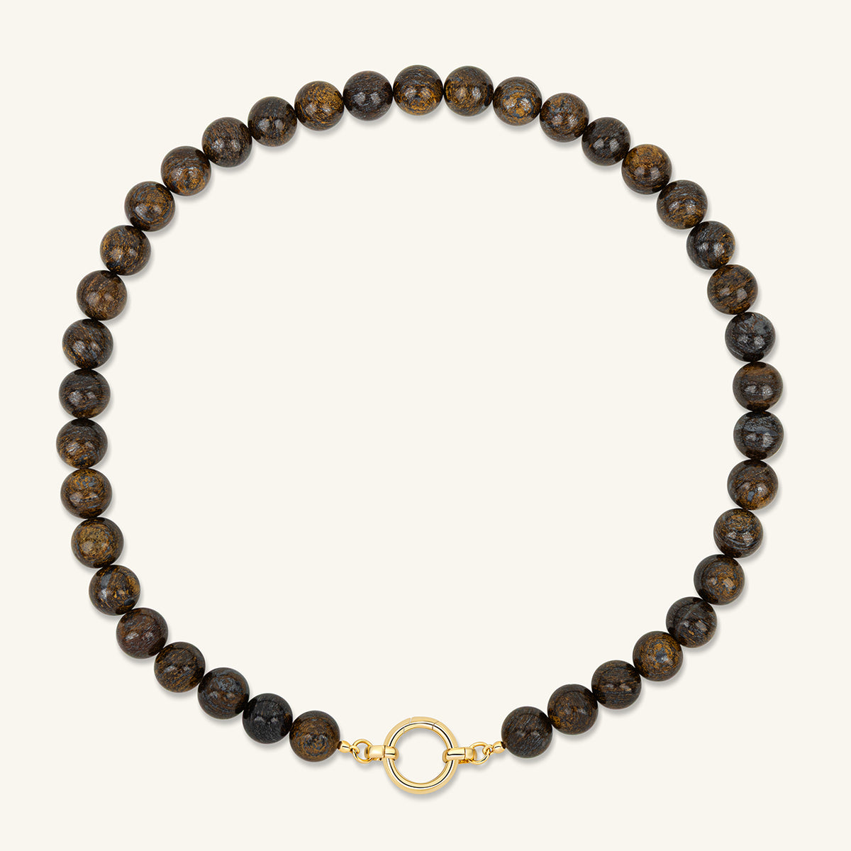 Bronze Statement-Halskette - Der runde Verschluss