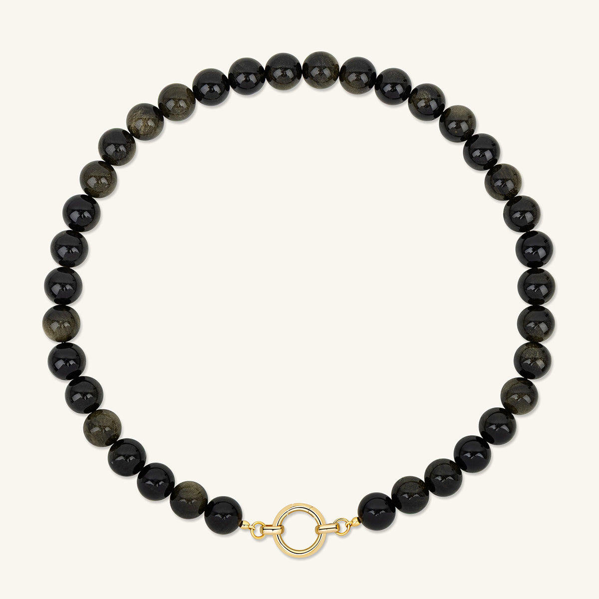 Statement-Halskette Black Gold - Der runde Verschluss